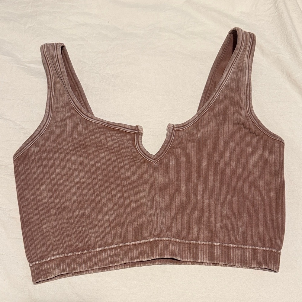 Zenana Outfitters Brown Ribbed Tank Top - Picture 1 of 4